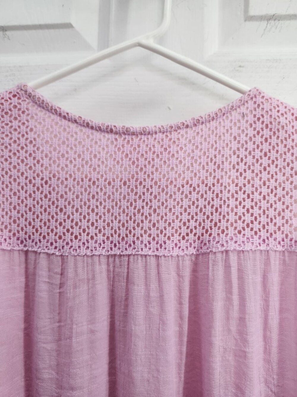 Pink Pineapple gauzy pink layered tank xl lacy hem - Picture 4 of 8